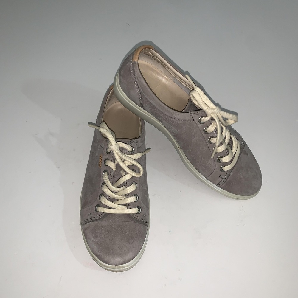 ECCO Shoes Womens 8.5 Gray Nubuck Lace Up Comfort BIOM Casual Sneakers EU 39